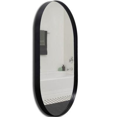 Runway Matt Black Shape Steel Rimmed Mirror Glass Decor Wall