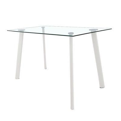 Italian Furniture French Luxury Imported Rectangular Glass Top Dining Tables Modern Rectangle