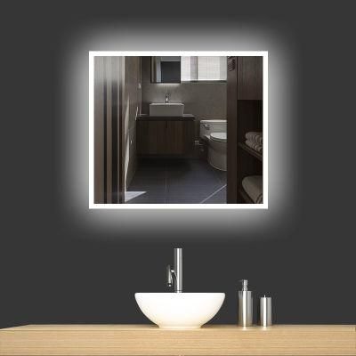 Wall Mount Hotel LED Illuminated Bathroom Mirror with Defogger Dimmer