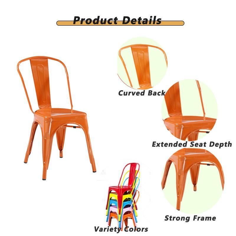 Outdoor Home Furniture Garden Tolixs Chair Metal Dining Chair Stackable Metal Chair