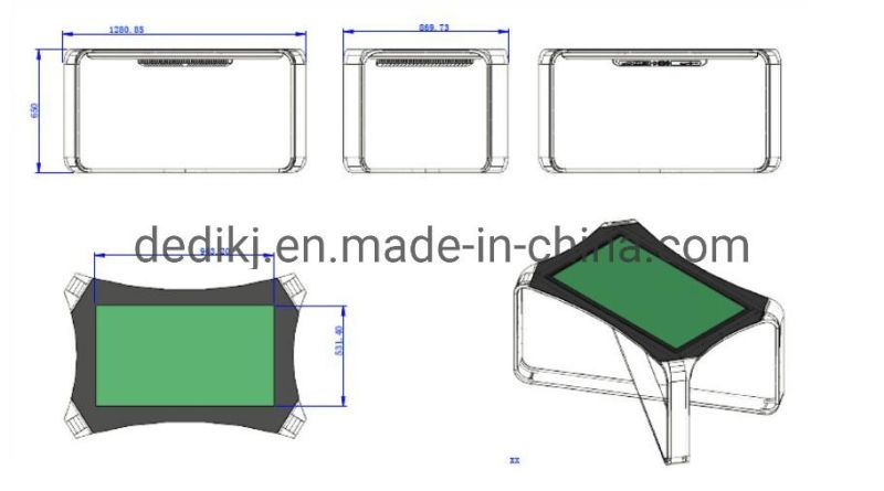 Dedi 43 Inch Interactive Multi-Function Waterproof Indoor Display LCD Touch Screen Coffee Table