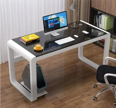 Computer Desk Desktop Desk Bookshelf Integrated Table Small Apartment Tempered Glass Gaming Table