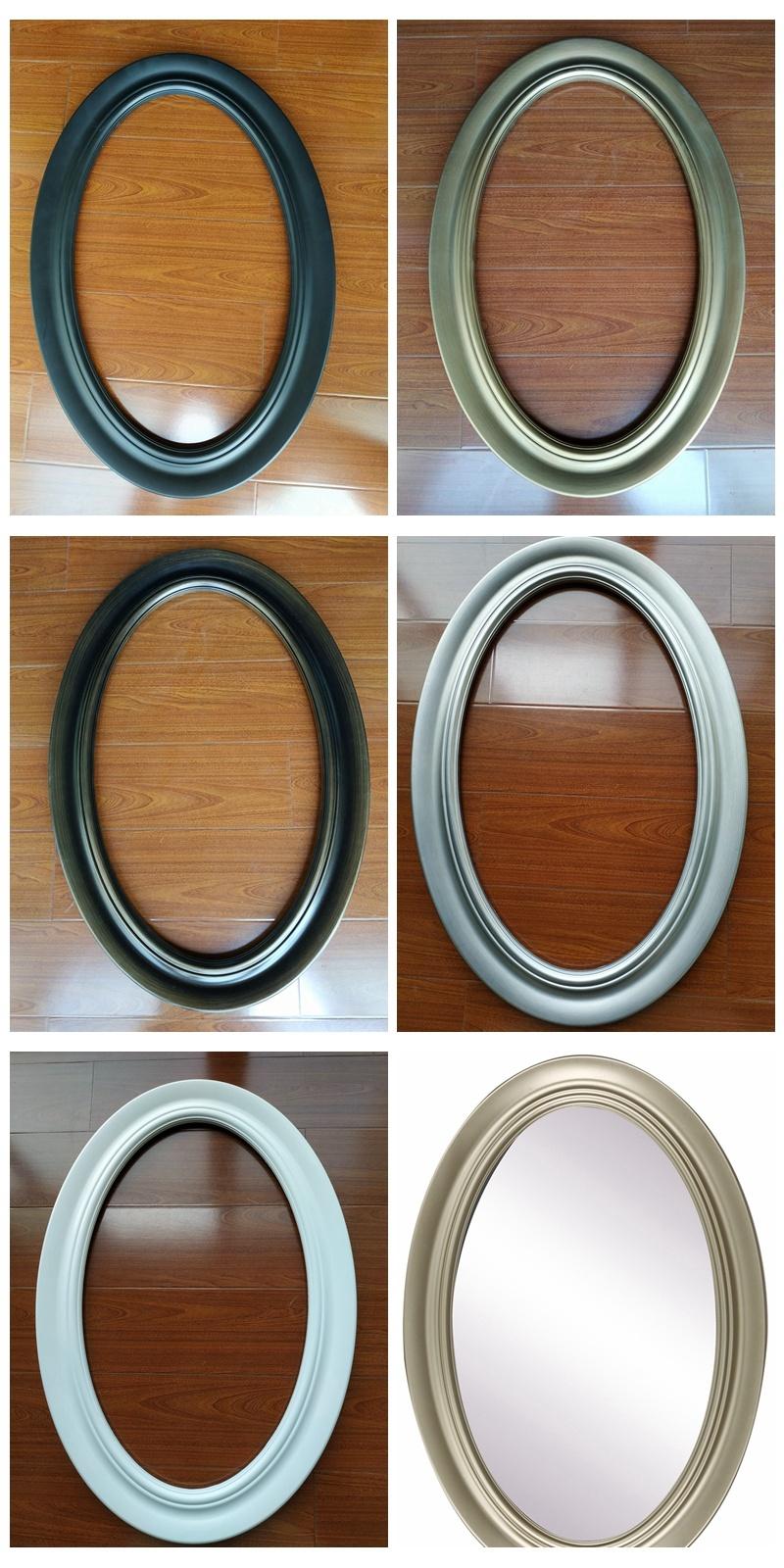 Home Decor Hotel Bathroom Bedroom Mirror Oval Brass Color PS Frame Wall Mounted Mirror
