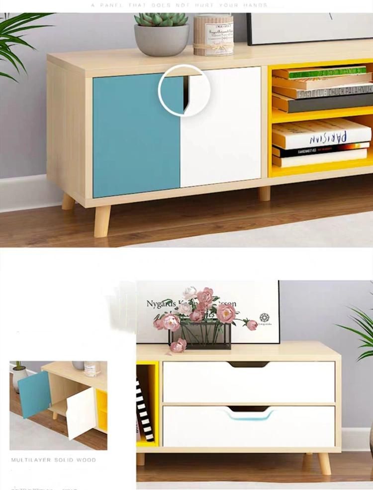 Fashion Design White Color Wood Legs MDF Coffee Table TV Stand Cabinet UL-9be208