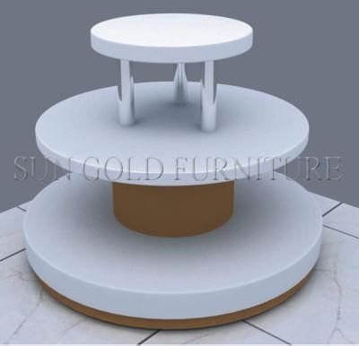 Modern 3 Tier White Round Island Display Rack (SZ-WDR030)