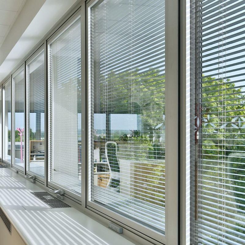 Built-in Blinds System Double Glass Window Blinds