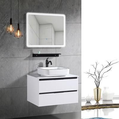 2022 Hangzhou Factory Outlet Floor Standing White Painting Promotion PVC Bathroom Cabinets Cheap Vanity