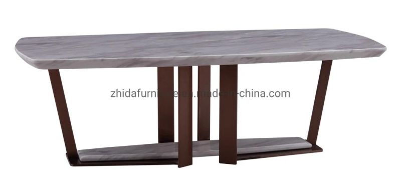 Hotel Furniture Coffee Table with Marble and Stainless Steel