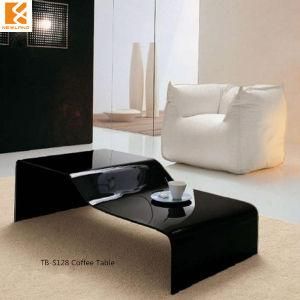 Manufacturer of Newland Furniture Modern Hot Bent Black Glass Coffee Table (TB-S128)