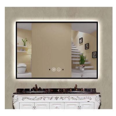 Waterproof Smart Touch Screen Customized Modern Bathroom LED Light Mirror