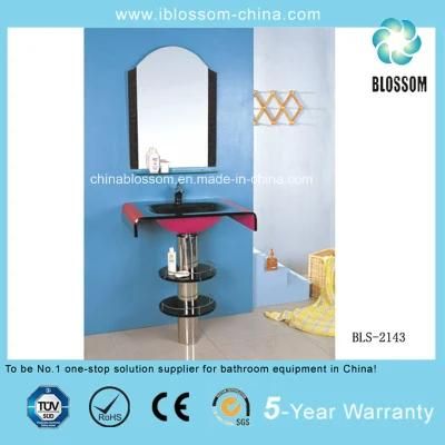 Floor-Mounted Bathroom Glass Basin Vanity (BLS-2143)