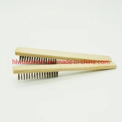 Brass Brush, Soft Brass Bristle Wire Brush, Wire Scratch Brush with Birchwood Handle Brass Wire