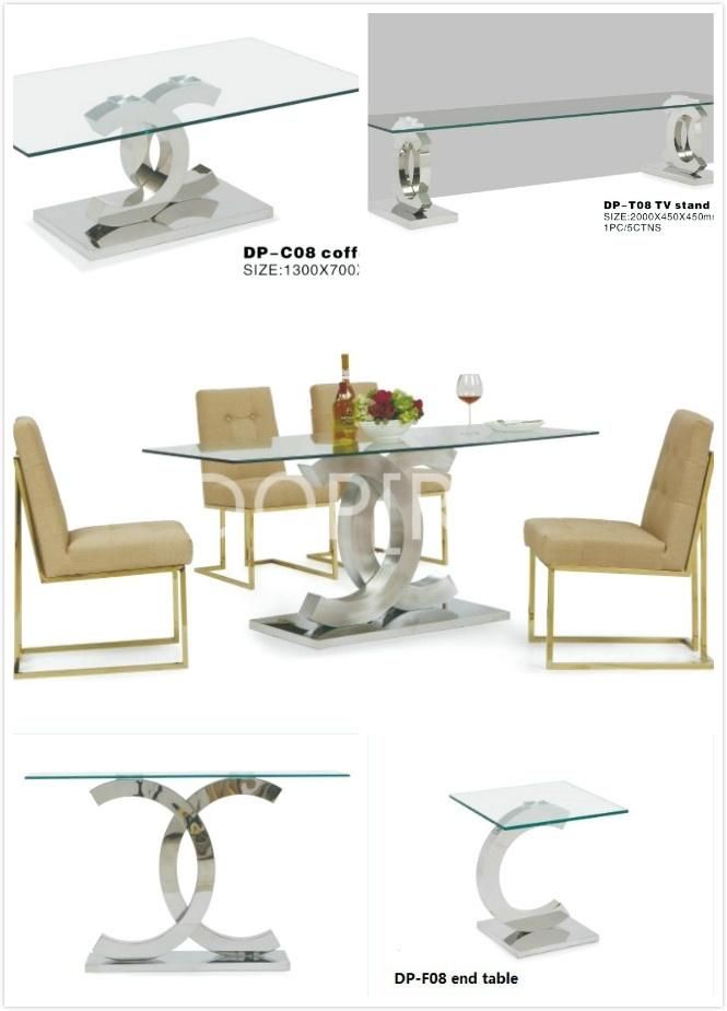 Stylish Dining Table Stainless Steel Gold or Silver