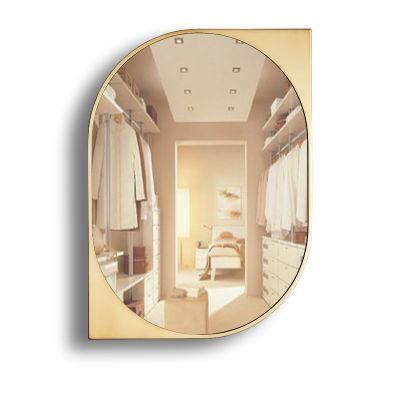 Personalized Bathroom Decoration Gold Mirror Ideas with Metallic Frame