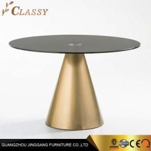 Luxury Home Brass Dining Table Glass Dinner Furniture