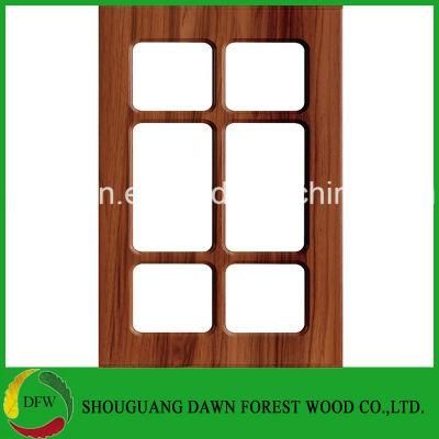E1 18mm PVC Film MDF Core Kitchen Cabinet Door with Glass