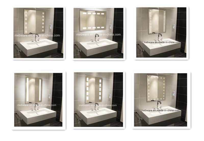 Elegant Modern LED Lighting Bathroom Silver Mirror