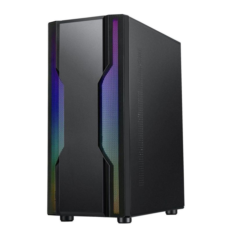 Eatx PC with Fan Colourful Tempered Glass Horizontal Cooled CPU Cabinet Dustproof Gamer Computer Case Gaming Computer Case