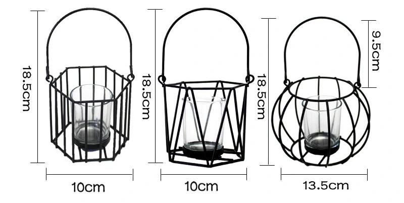 Market Street Medium Gold Metal & Glass Lantern Candle Holder