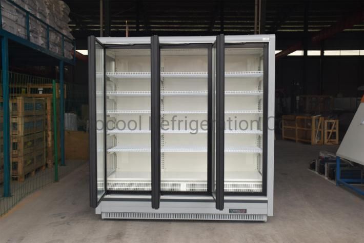 Vertical Glass Door Freezer, Refrigerated Multideck Frozen Food Cabinets