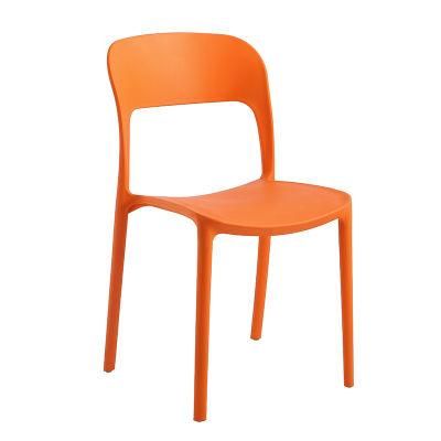 Hotel Coffee Bar Outdoor Furniture Plastic Armless Stackable Dining Chair Modern Restaurant Rest Waiting Chair