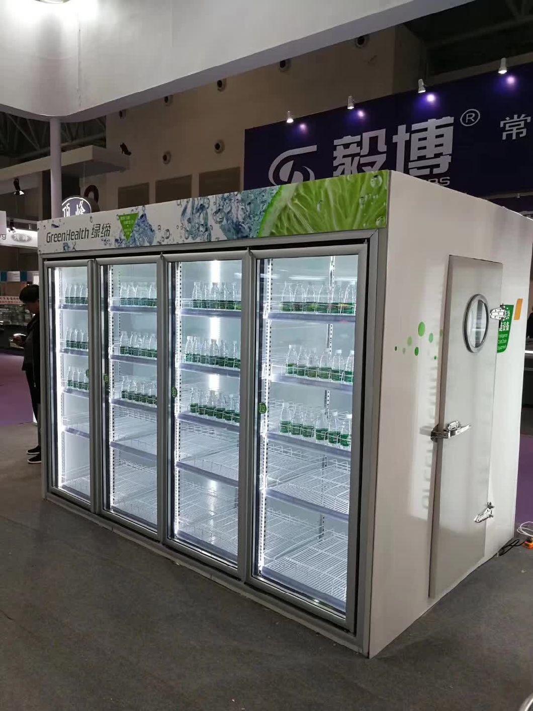 Supermarket Commercial Glass Display Refrigerator Cabinet with Back Loading