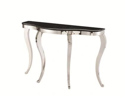 Modern Stainless Steel Console Table with Glass Top