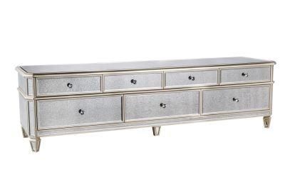 New Design HS Glass Compact Silver Glass White Mirrored Sideboard