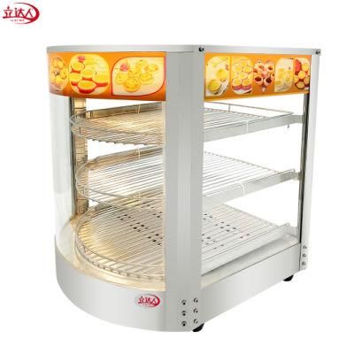 Curved Food Warming Showcase Commercial Restaurant Equipment Glass Food Warmer Display Showcase