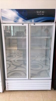 ODM China Custom Supermarket Vegetable Refrigerated Glass Door Display Refrigerated Multilayer Cabinet Showcase