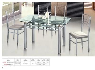 Home Furniture Modern Tempered Transparent Rectangle Glass Dining Table