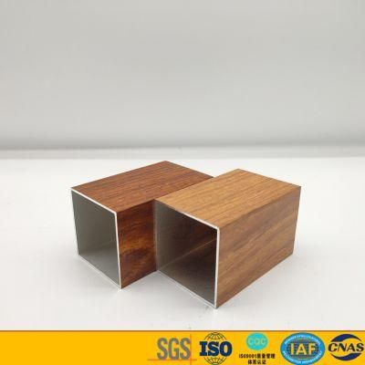 Wooden Grain Transfer Print Aluminium/Aluminum Square Tube