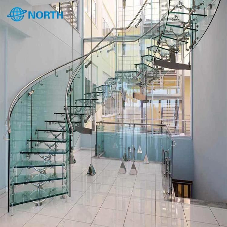 Safety Tempered Laminated Railing Glass System Aluminum/Ss Standoff Railing System Staircase Fence Balcony Balustrade Glass System