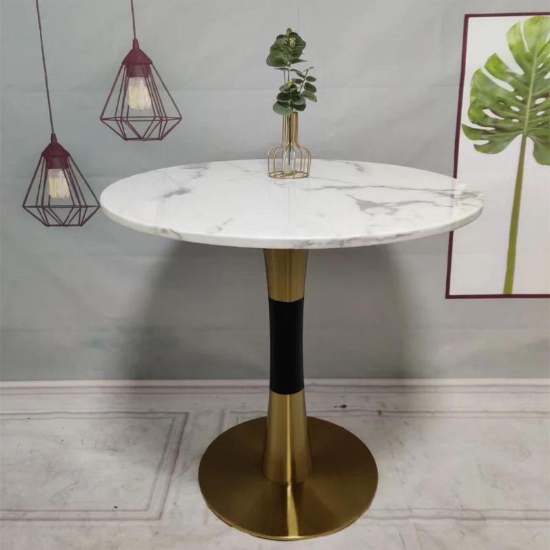 2022 Latest Design Marble End Table Gold Metal Coffee Table for Hotel Home