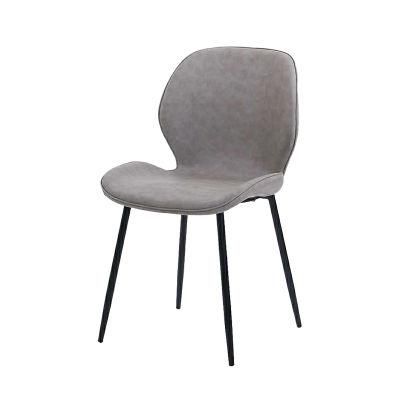 Modern Home Outdoor Office Furniture Spray Black Steel PU Dining Chair for Banquet Furniture
