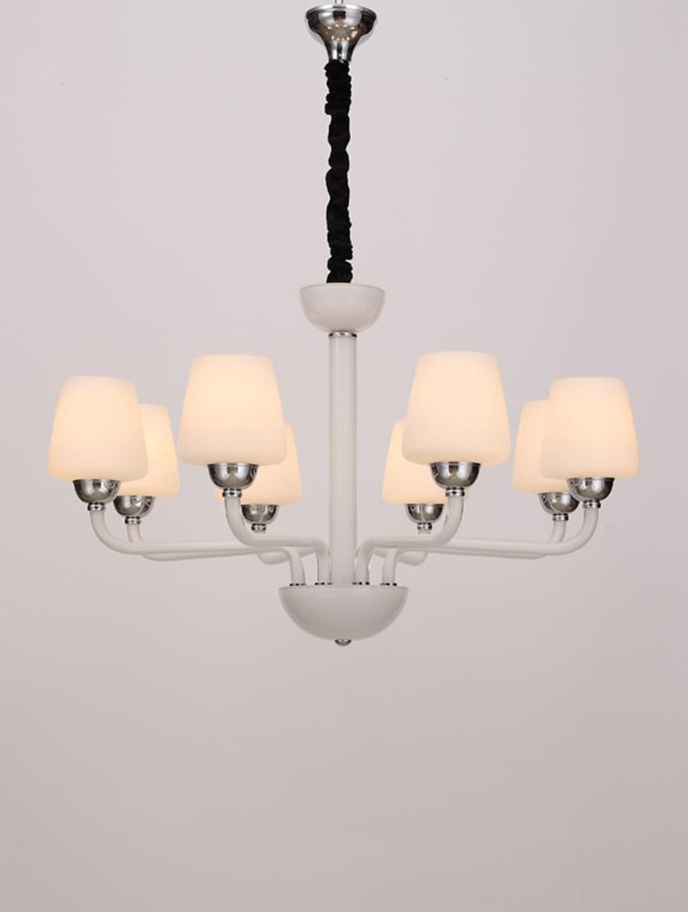 Modern Design Vintage for Home Lighting Furniture Decorate Indoor Living Room Simple Small Matte White Glass Chandelier Factory Supply