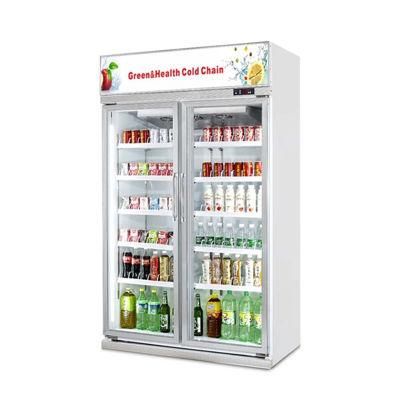 Glass Door Commercial Continuous Refrigerators for Sale Supermarket Showcase Refrigerators Display Ice Cream Freezer