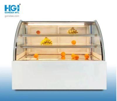 Double Doors Commercial Cake Showcases Glass Cooler Bakery Display Cabinet Showcase