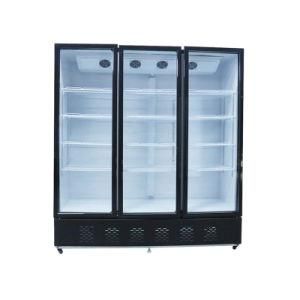 Large Capacity Three Doors Tempered Glass Supermarkets Superstore Showcase