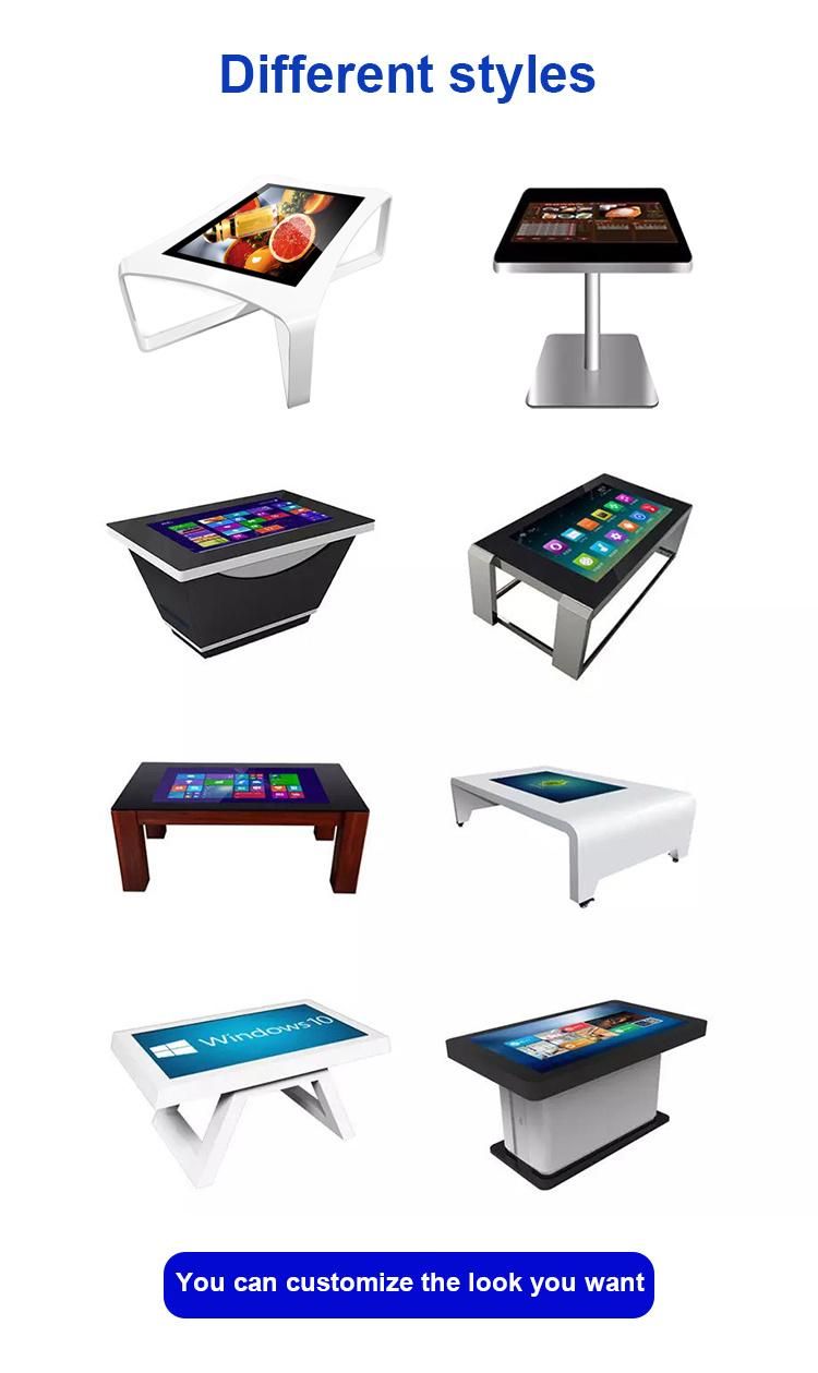 43" 55" 65" Waterproof Interactive Touch Screen Table for Coffee/Bar/Education/Games Player