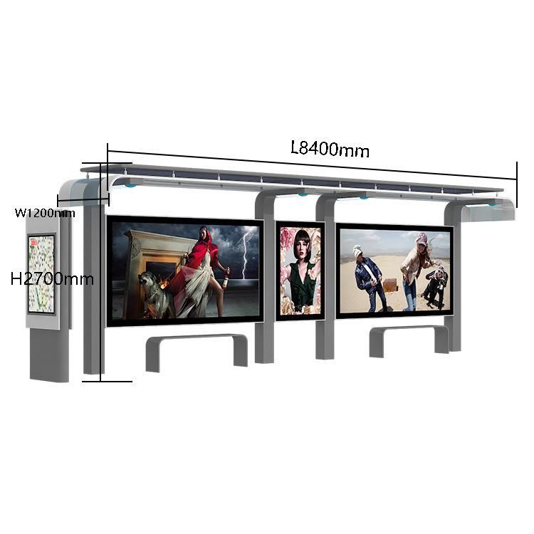 Outdoor Furniture Metal Steel Light Box Bus Shelter