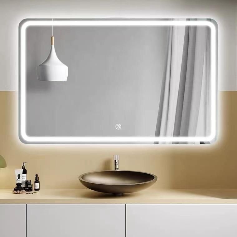 5mm Square Rectangle Wall-Mounted LED Lighted Bathroom Vanity Mirror with Anti-Fog Function LED Mirror