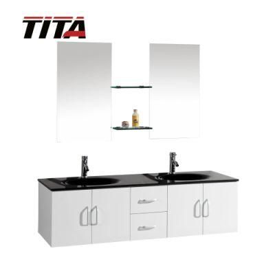 Tempered Glass Basin Bathroom Cabinet for Two Persons T9001d