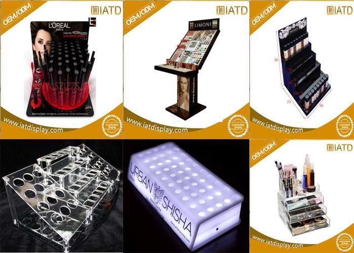 Wholesale Acrylic Countertop Cosmetic Makeup Tower Glass Jewelry Display Cabinet Showcase