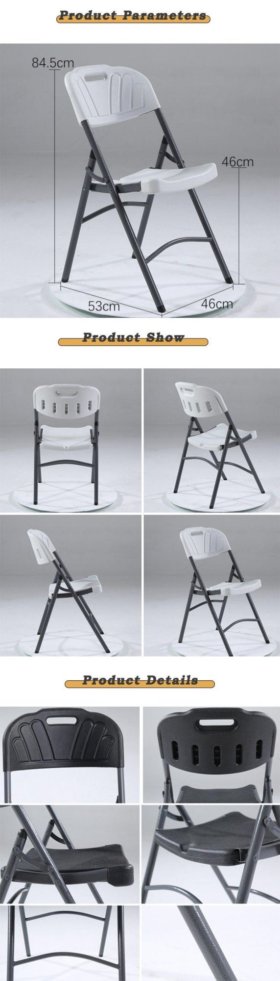 Wholesale Economic HDPE Plastic White Used Folding Outdoor Garden Chair Sillas PARA Eventos