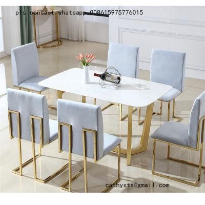 Metal Plated Stainless Steel Marble Negotiation Hotel Meeting Room Table