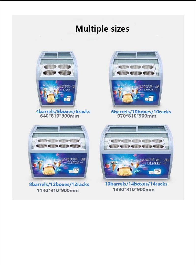 Cxyg-176 Frozen Food Freezer, Ice Cream Chest Freezer with Double Sliding Glass Doors, Supermarket Display Freezing Cabinet