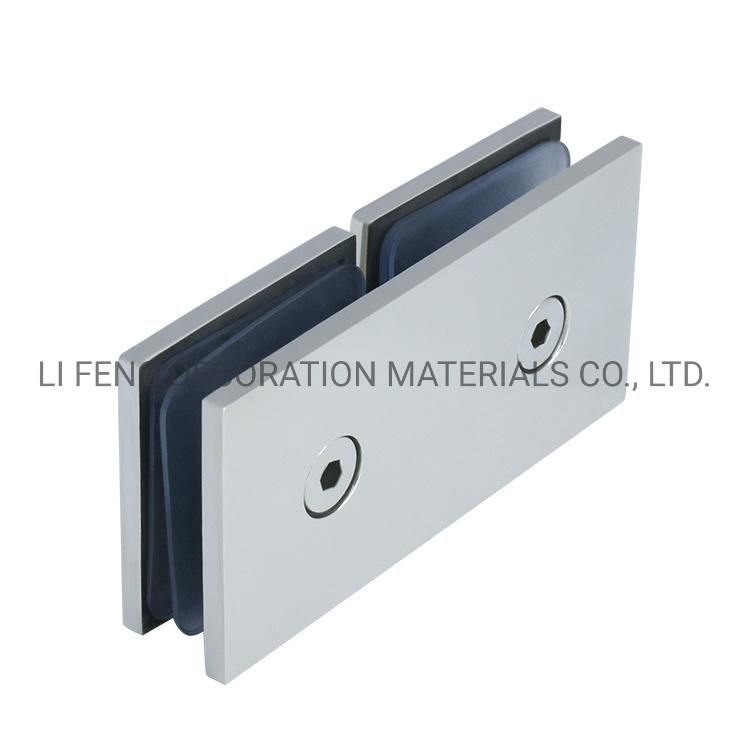 Stainless Steel 180° Straight Double Glass Door Fixed Clip/Shower Room Door Partition Corner Joint