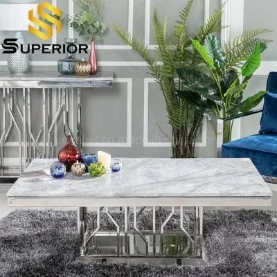 2020 New Design Modern White Marble Top Sofa Coffee Table