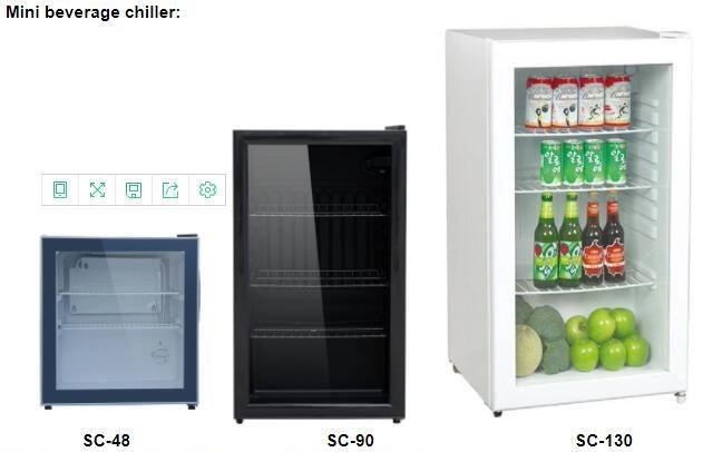 Glass Door Beverage Showcase Refrigerator Display Fridge with CB CE